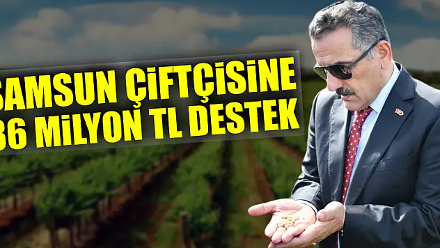 Samsun çiftçisine 86 milyon TL destek