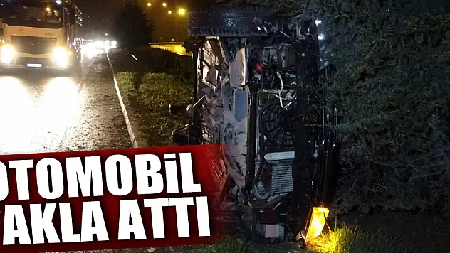 Samsun'da otomobil takla attı