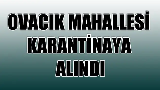 Samsun'da bir kırsal mahalle karantinaya alındı