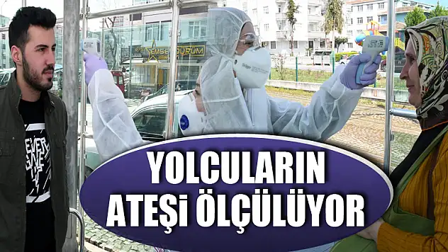 Tramvay yolcularının ateşi ölçülüyor
