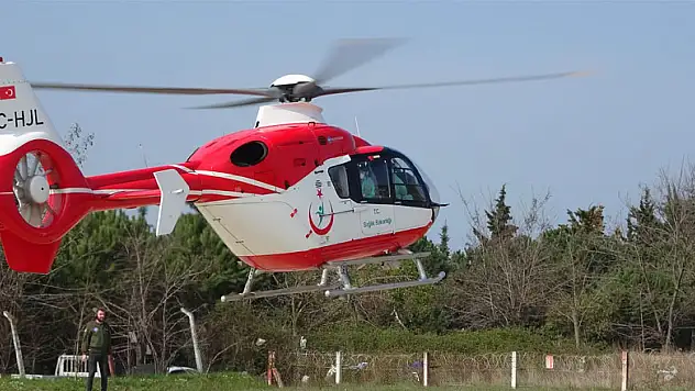Ambulans helikopter anne karnından alınan 6 aylık bebek için havalandı