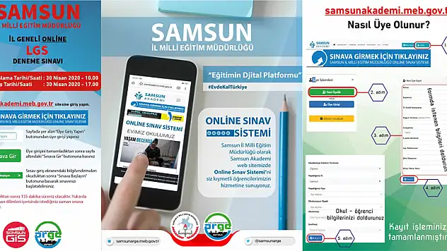 Samsun İl Milli Eğitim Müdürlüğünden online sınav sistemi hizmeti