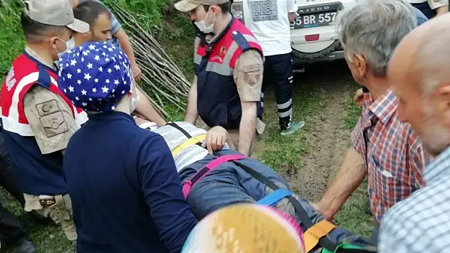 Samsun'da yamaçta mahsur kalan şahıs kurtarıldı 