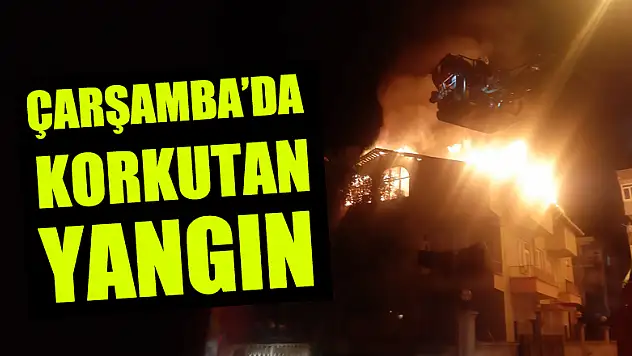 Çarşamba'da korkutan yangın