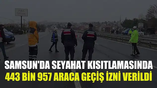 Samsun'da seyahat kısıtlamasında 443 bin 957 araca geçiş izni verildi