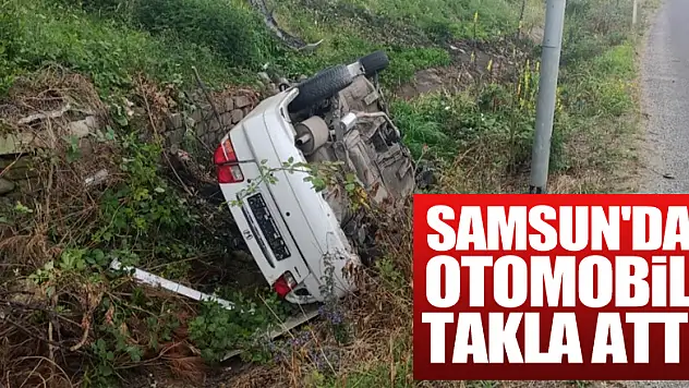 Samsun'da otomobil takla attı: 2 yaralı
