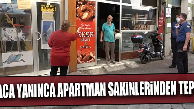 Baca yangını korkuttu, apartman sakinleri fırıncıya tepki gösterdi