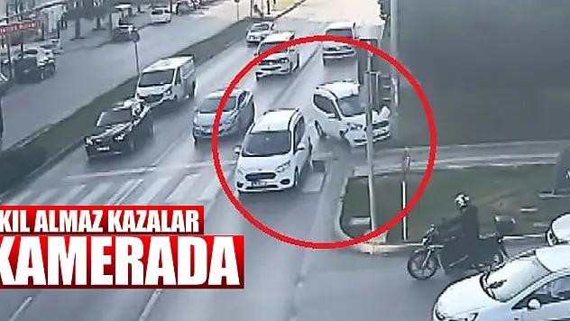 Samsun'da akıl almaz kazalar kamerada 