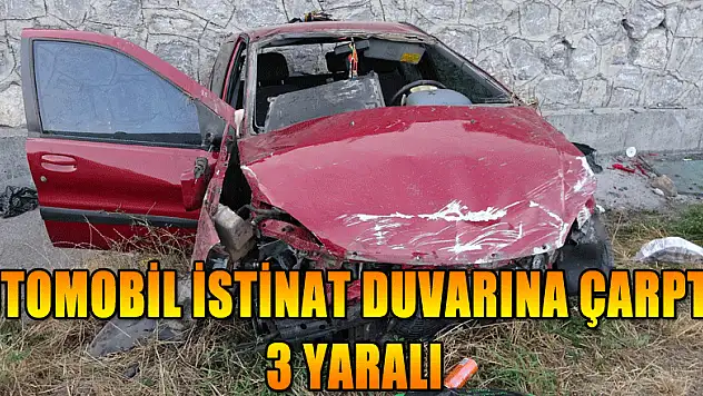 Samsun'da otomobil istinat duvarına çarptı: 3 yaralı