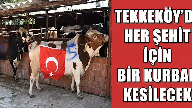 Tekkeköy'de her şehit için bir kurban kesilecek