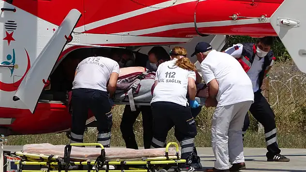 Yaşlı adamın yardımına ambulans helikopter yetişti