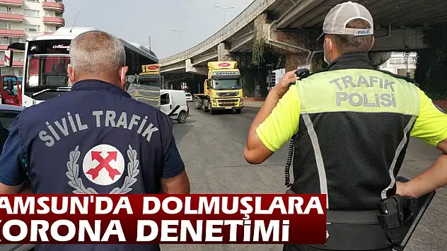 Samsun'da dolmuşlara korona denetimi