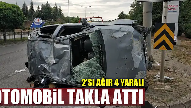 Samsun'da otomobil takla attı: 2'si ağır 4 yaralı