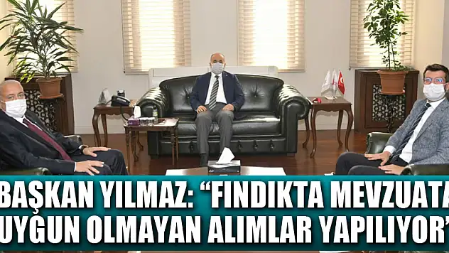 Başkan Yılmaz: 'Fındıkta mevzuata uygun olmayan alımlar yapılıyor'