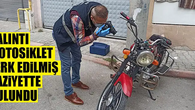 Çalıntı motosiklet terk edilmiş vaziyette bulundu