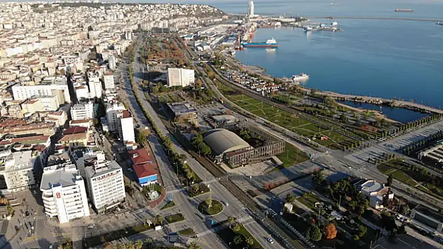 Samsun'da kısıtlama havadan görüntülendi