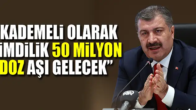 Sağlık Bakanı Koca: 'Kademeli olarak şimdilik 50 milyon doz aşı gelecek'
