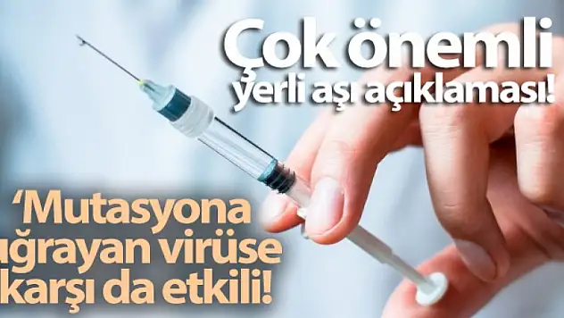 Yerli aşı mutasyona uğrayan virüse karşı da etkili