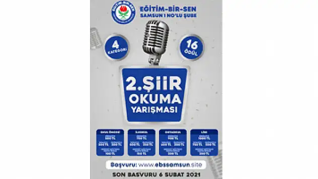 Eğitim-Bir-Sen Samsun 1 Nolu Şube'den şiir yarışması