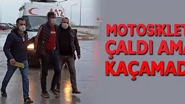 Bekçinin motosikletini çalan şüpheli polisten kaçamadı
