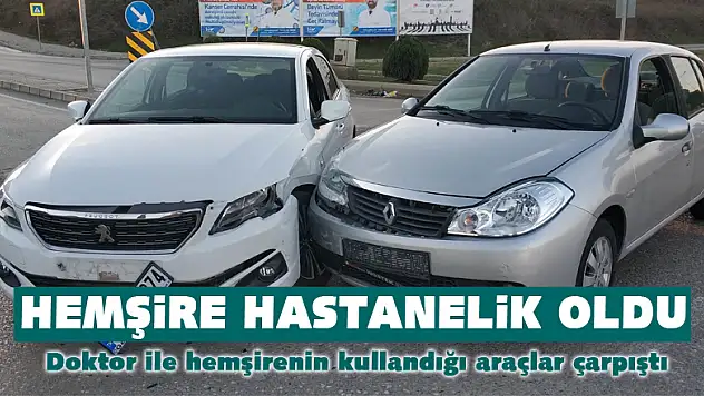Samsun'da doktor ile hemşirenin kullandığı araçlar çarpıştı