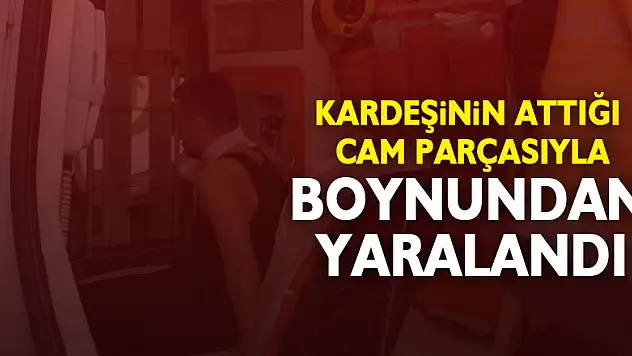 Kavga sırasında kardeşinin attığı cam parçasıyla boynundan yaralandı