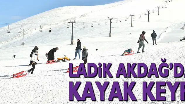 Ladik Akdağ'da kayak keyfi