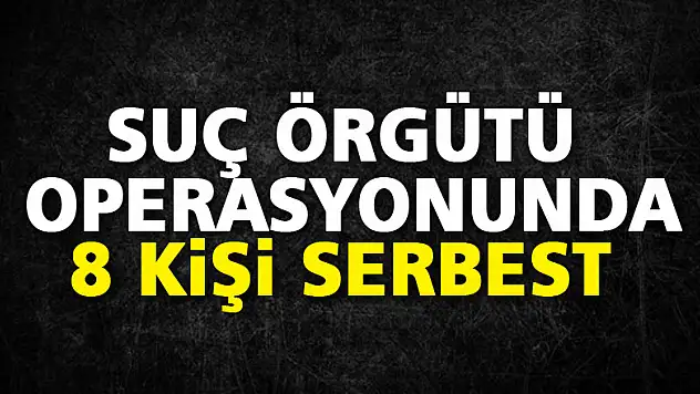 Suç örgütü operasyonundan adliyeye sevk edilen 8 kişi serbest bırakıldı
