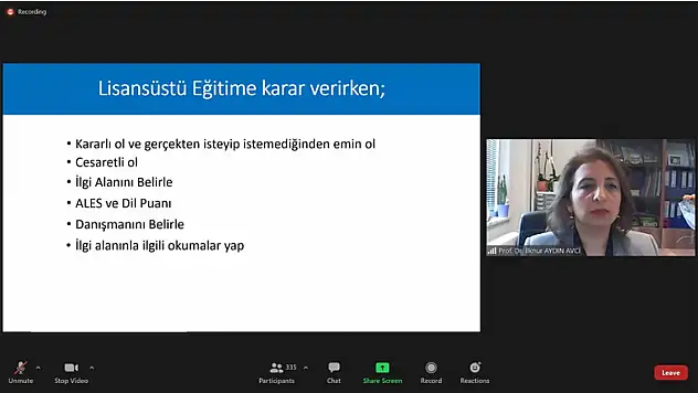 Avci: 'Hemşirelik alanında lisansüstü eğitim, geçen yıllara göre daha fazla önem kazandı'