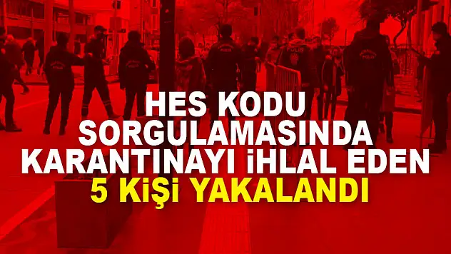 Samsun'da 50 bin 762 HES kodu sorgulandı, karantinayı ihlal eden 5 kişi yakalandı