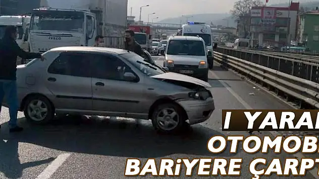 Samsun'da otomobil bariyere çarptı: 1 yaralı