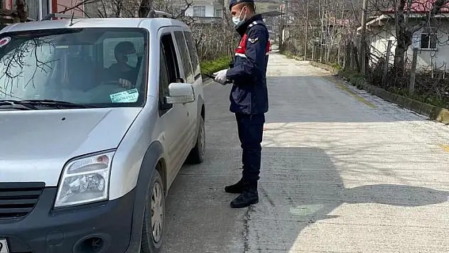  Samsun'da jandarmadan korona denetimi  