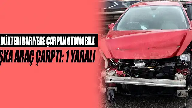 Samsun'da viyadükteki bariyere çarpan otomobile başka araç çarptı: 1 yaralı