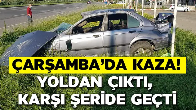 Kontrolden çıkan otomobil karşı şeritteki kamyonete çarptı