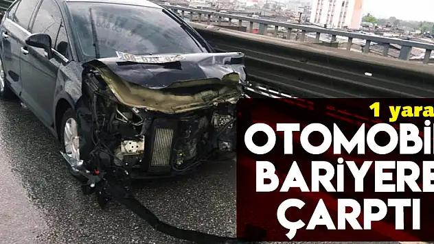 Otomobil bariyere çarptı: 1 yaralı