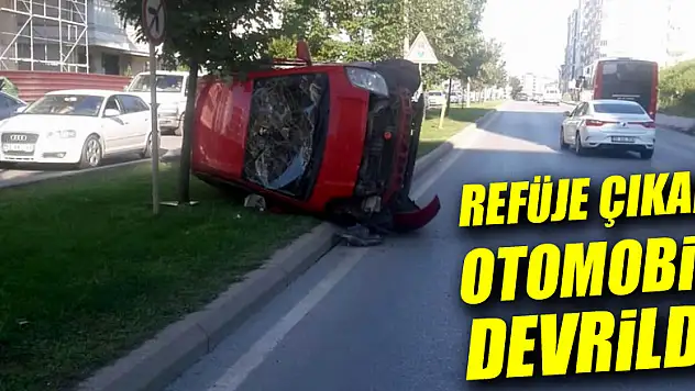 Samsun'da refüje çıkan otomobil devrildi: 1 yaralı