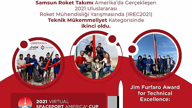 Samsun Roket Takımı'ndan uluslararası başarı