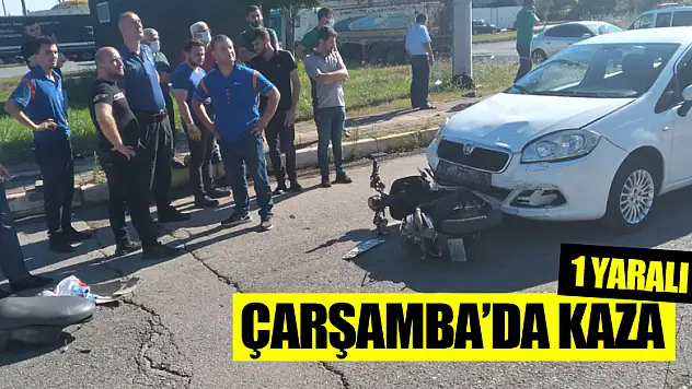 Otomobille elektrikli motosikletli çarpıştı: 1 yaralı
