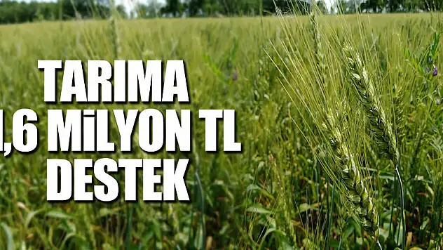 Tarıma 1,6 milyon TL destek