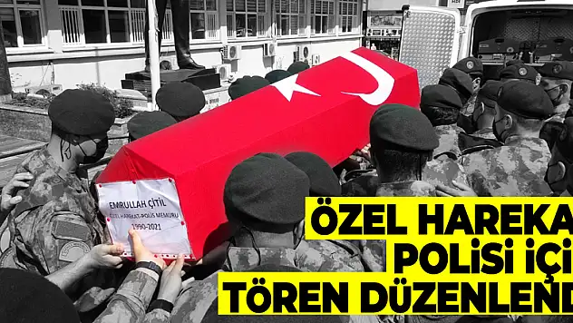 Eşinin öldürdüğü özel harekat polisi için tören düzenlendi