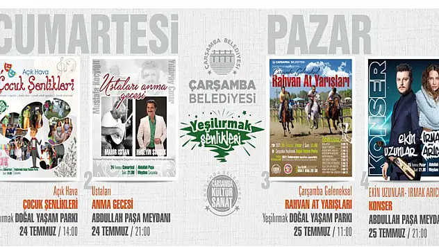 Çarşamba Belediyesi'nden 'Geleneksel Yeşilırmak Şenlikleri'