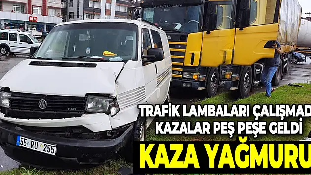 Trafik lambaları çalışmadı, kazalar peş peşe geldi Kaza yağmuru!