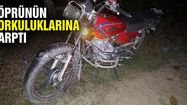 Köprünün korkuluklarına çarpan motosiklet sürücüsü yaralandı