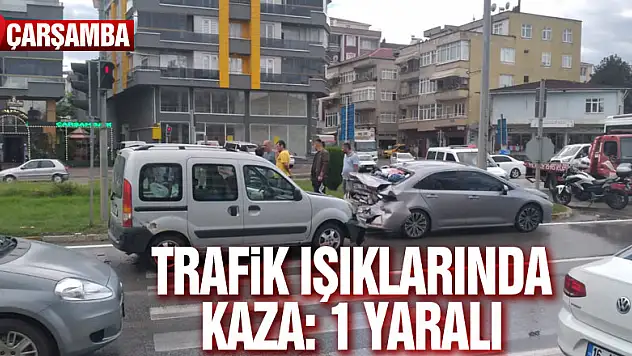 Trafik ışıklarında kaza: 1 yaralı