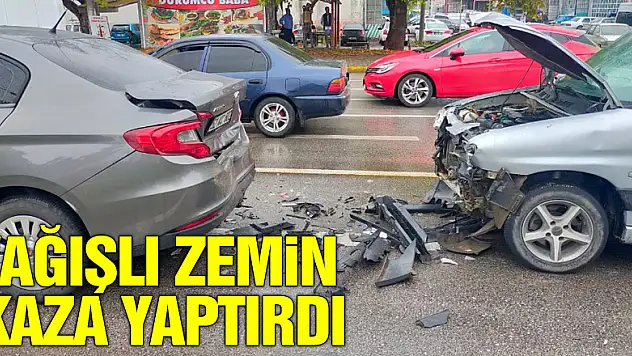Yağışlı zemin kaza yaptırdı