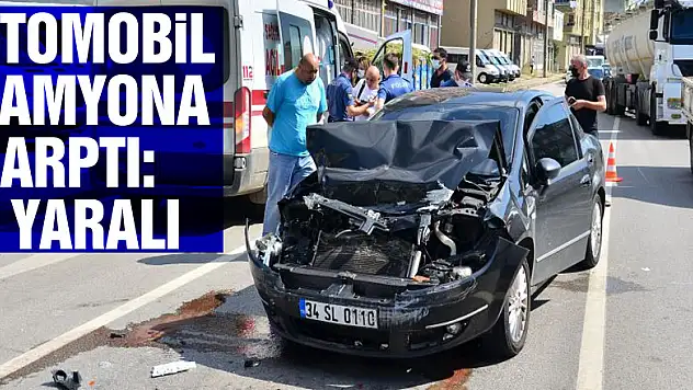 Otomobil kamyona çarptı: 2 yaralı
