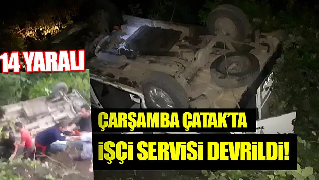 İşçileri taşıyan minibüs devrildi: 14 yaralı 