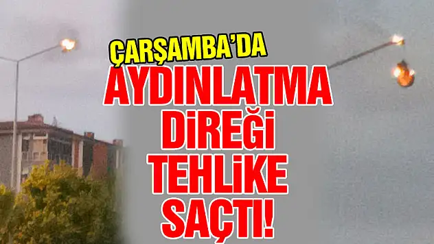 Aydınlatma direği tehlike saçtı!