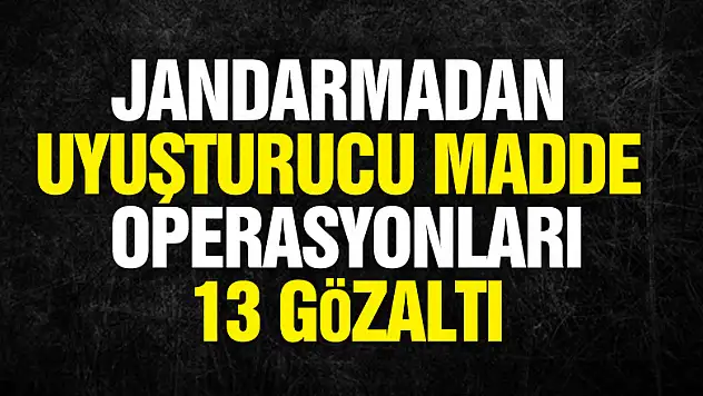 Jandarmadan uyuşturucu madde operasyonları: 13 gözaltı