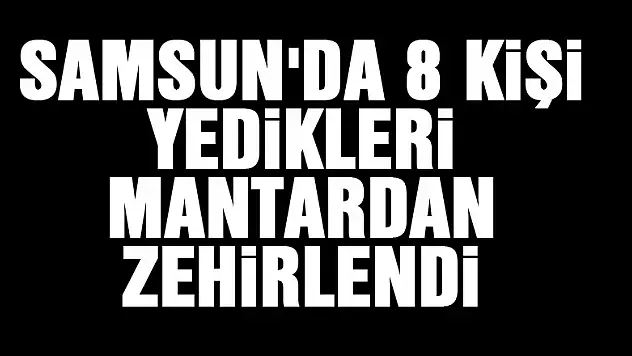 Samsun'da 8 kişi yedikleri mantardan zehirlendi